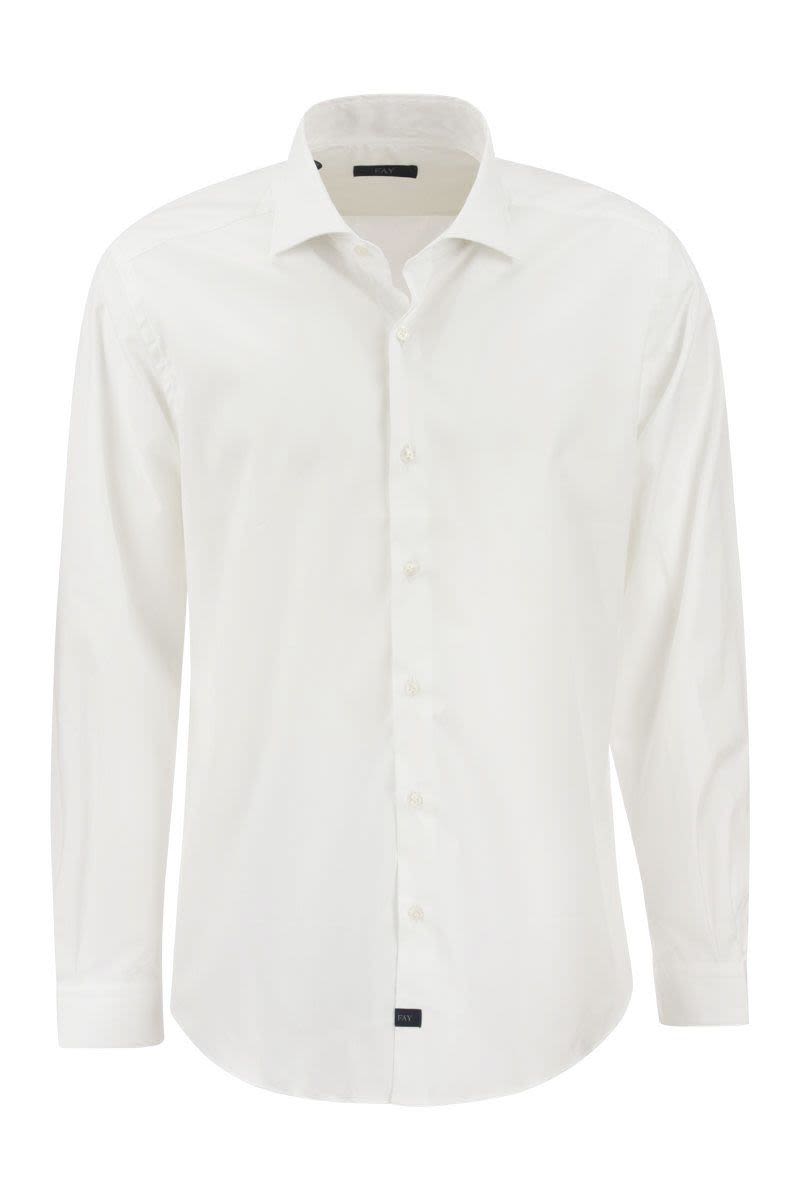 FAY Stretch French Collar Shirt - Comfort Fit