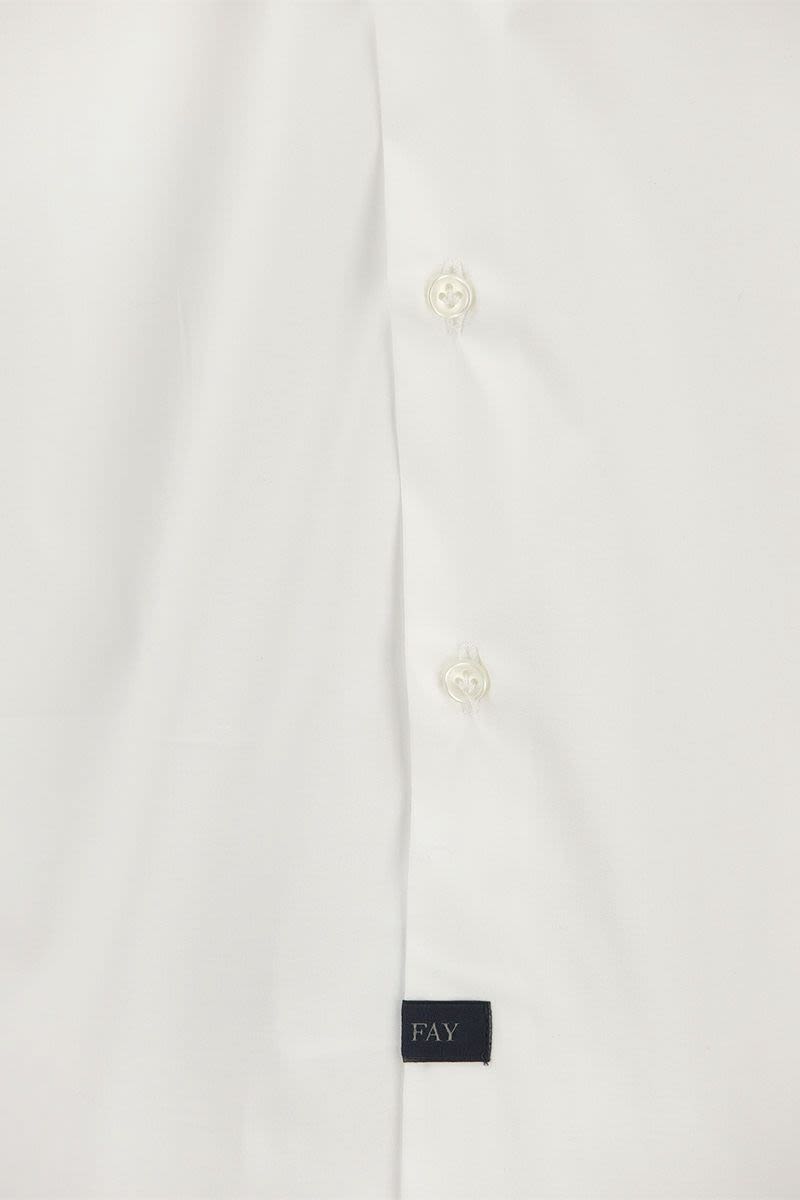 FAY Stretch French Collar Shirt - Comfort Fit