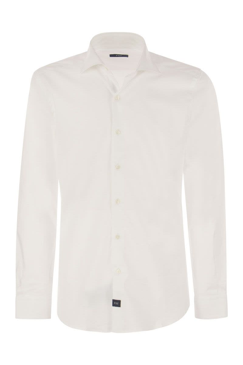 FAY Stretch French Collar Shirt - Men's Comfort Fit