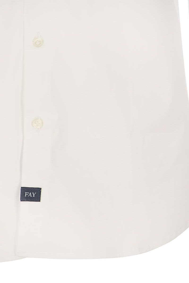 FAY Stretch French Collar Shirt - Men's Comfort Fit