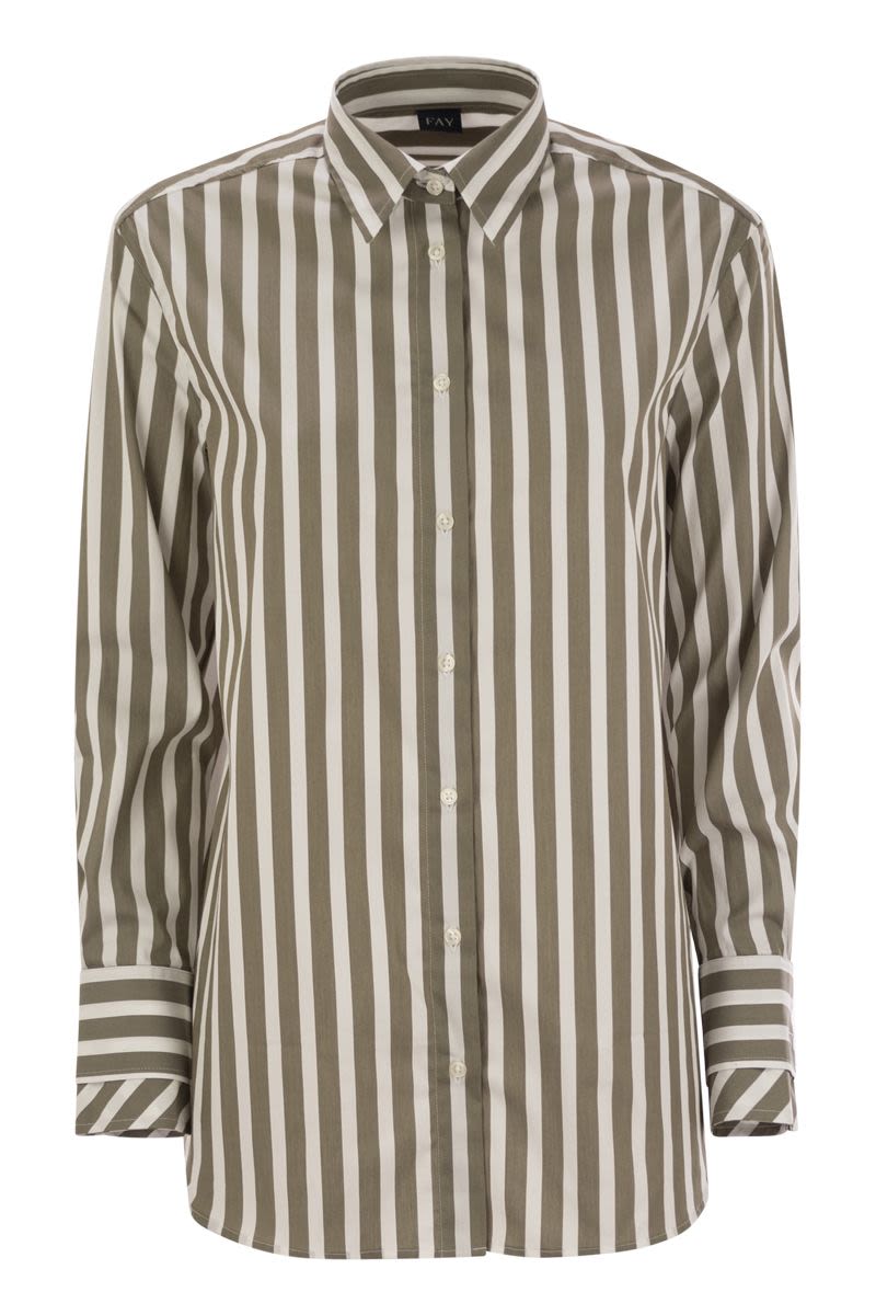 FAY Regular Striped Stretch Cotton Shirt - Women's