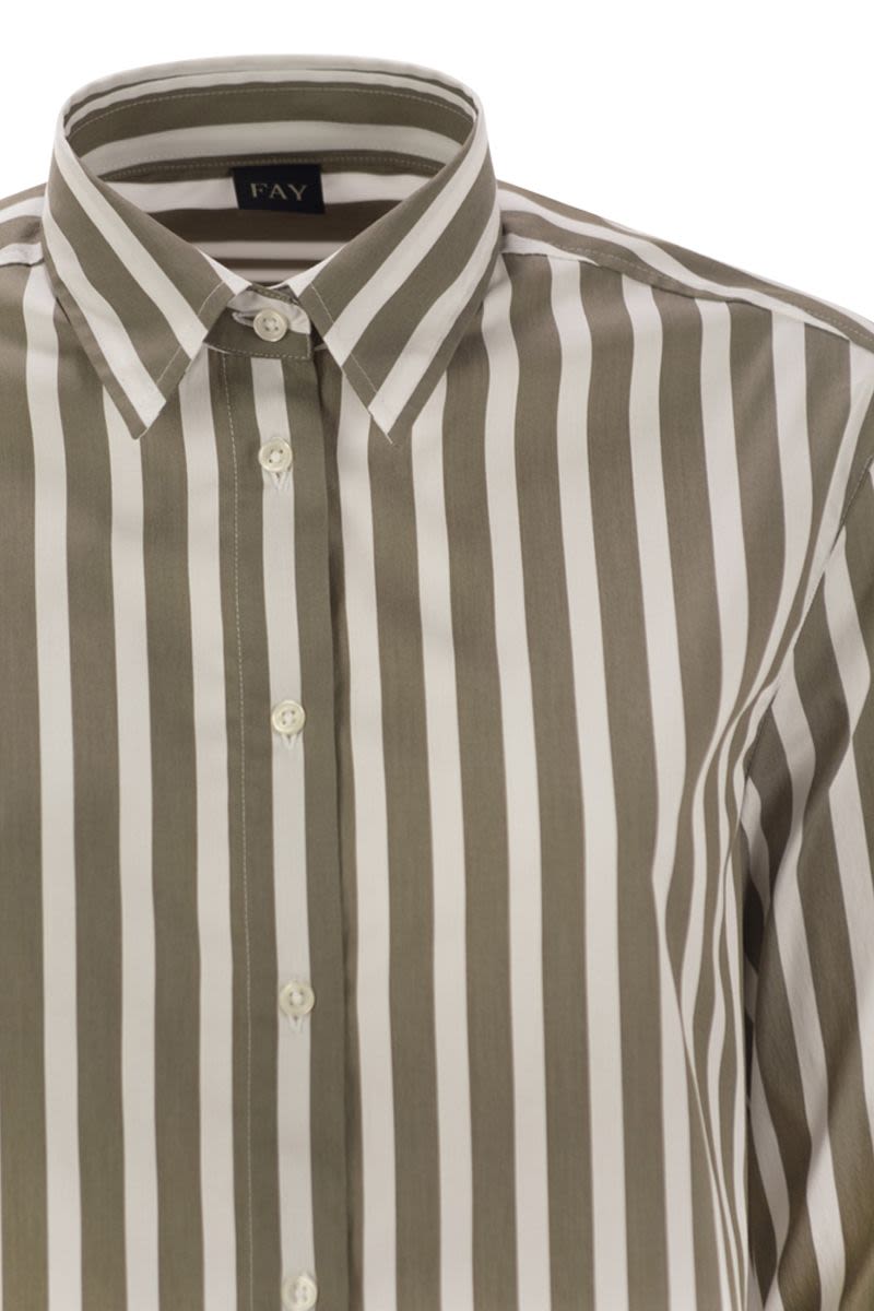 FAY Regular Striped Stretch Cotton Shirt - Women's
