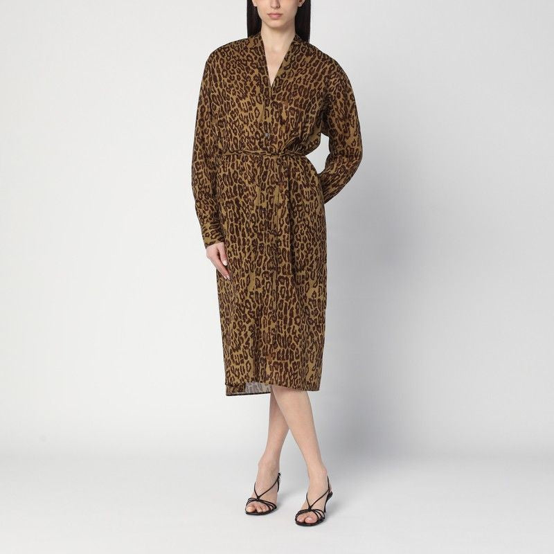 6397 Leopard-Print Mini Shirt Dress