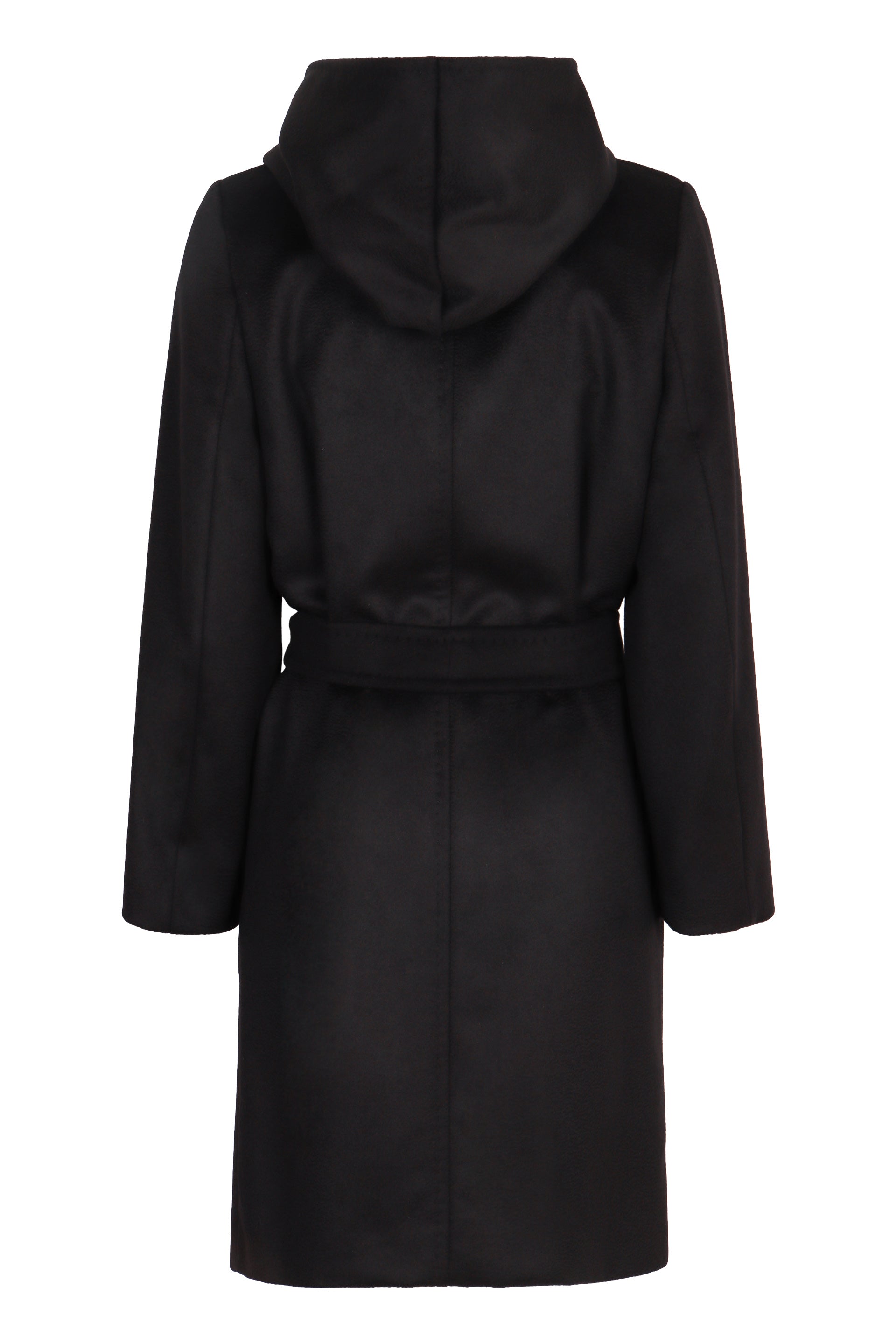 MAX MARA STUDIO Wool Hooded Jacket with Coordinated Waist Belt