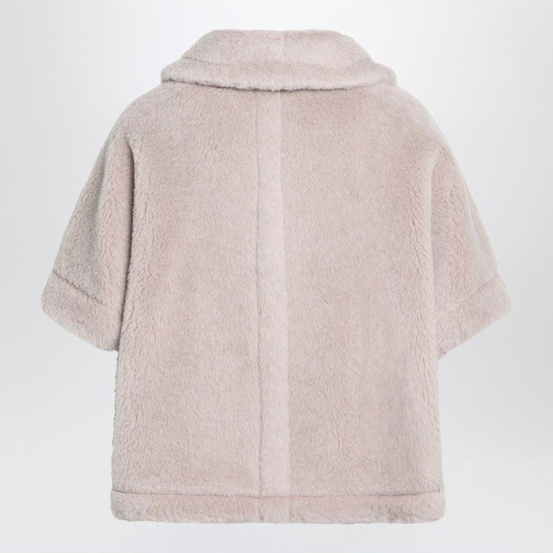 MAX MARA Teddy Fabric Cape with Wide Collar for Women - FW25