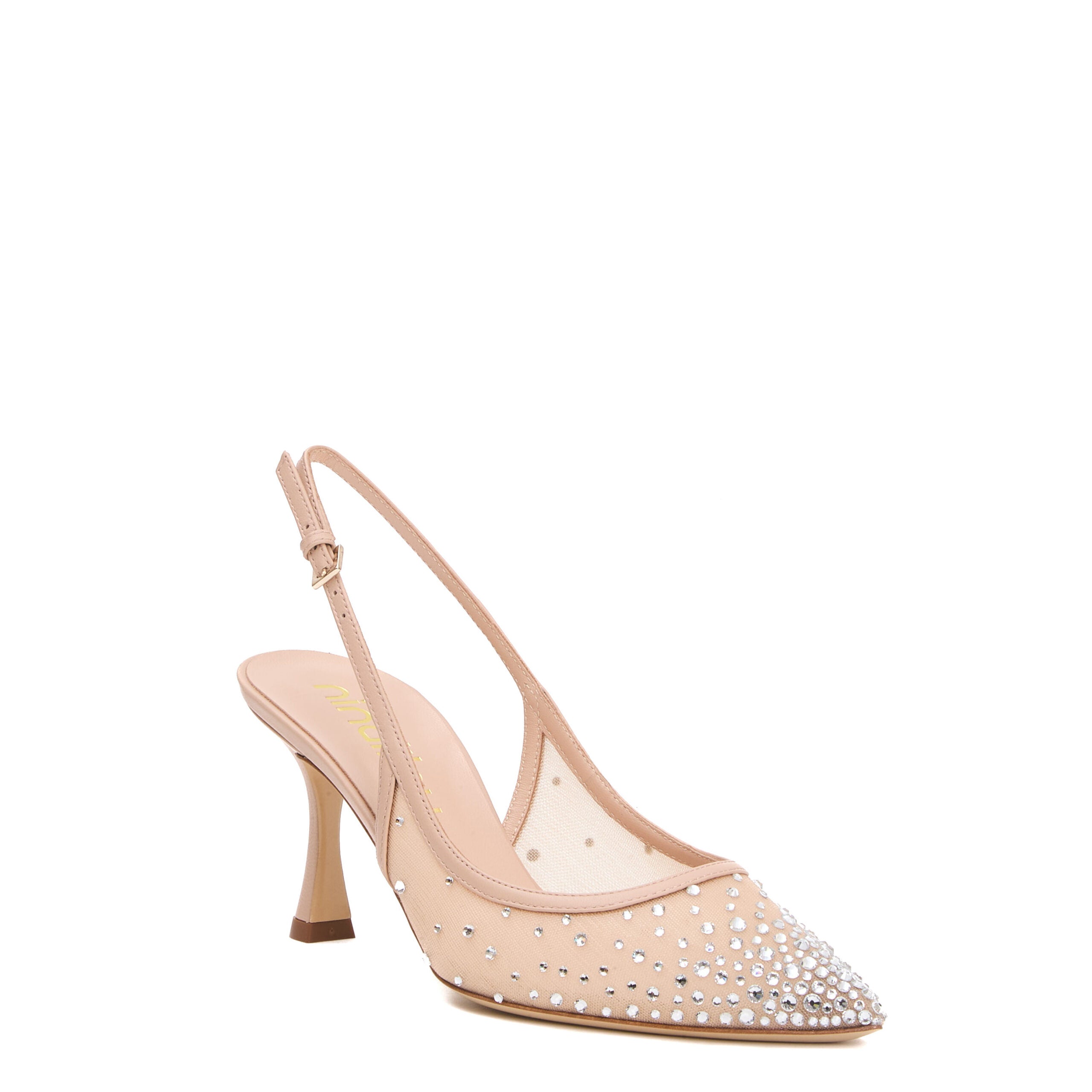 NINALILOU Elegant Slingback Pumps with Strass Inserts and 75mm Heel