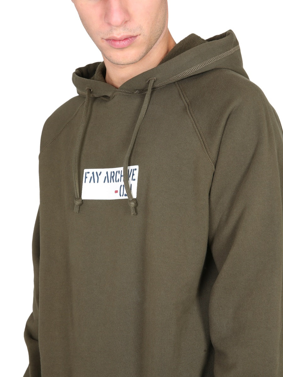 FAY Archive Sweatshirt with Hood and Drawstring - Men's