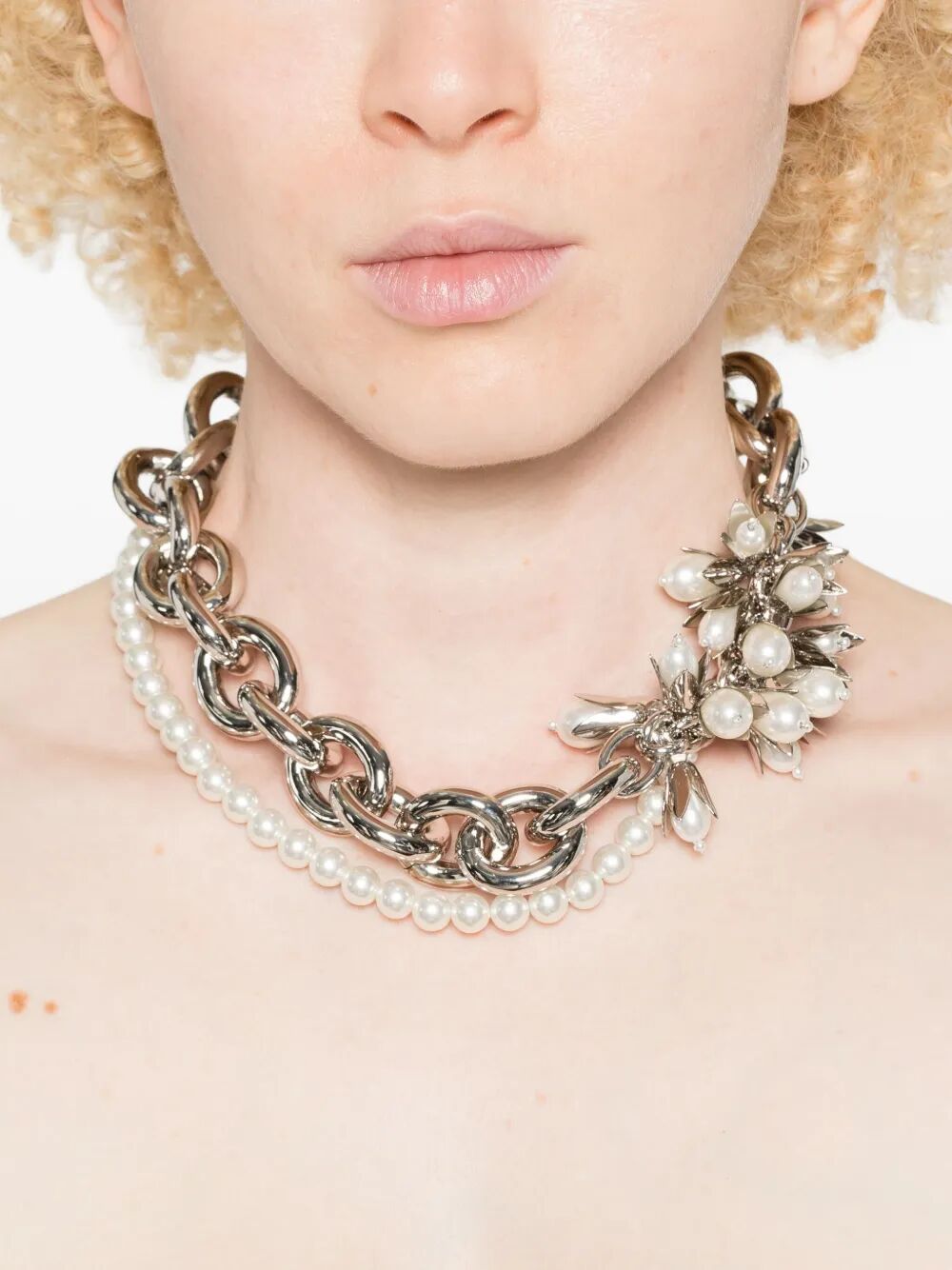 SIMONE ROCHA Floral Pearl Pendant Necklace