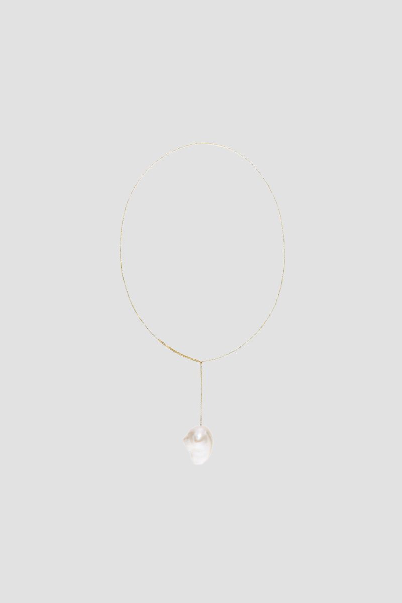 SOPHIE BILLE BRAHE Siren Necklace in 14K Yellow Gold with Fresh Water Pearls - 41cm