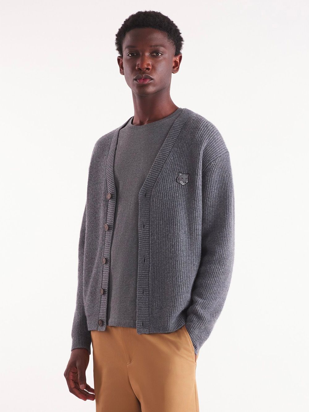 MAISON KITSUNÉ Ribbed Cardigan - Size L