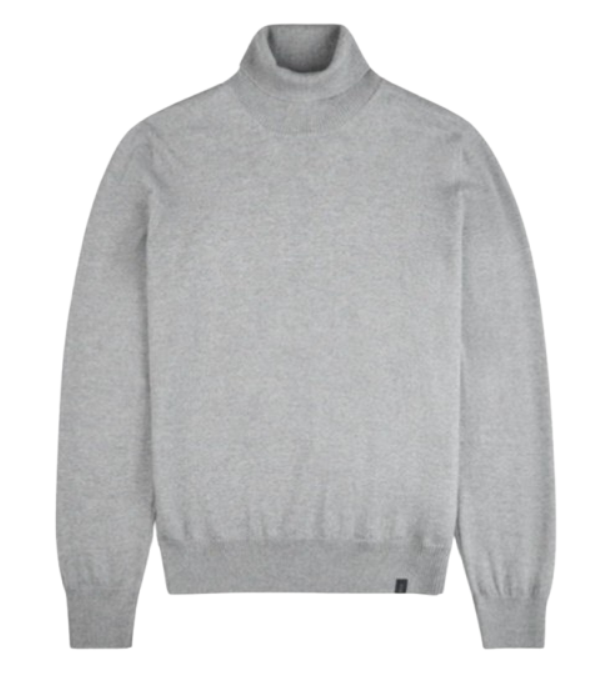 FAY Medium Grey Wool Roll Neck Sweater for Men