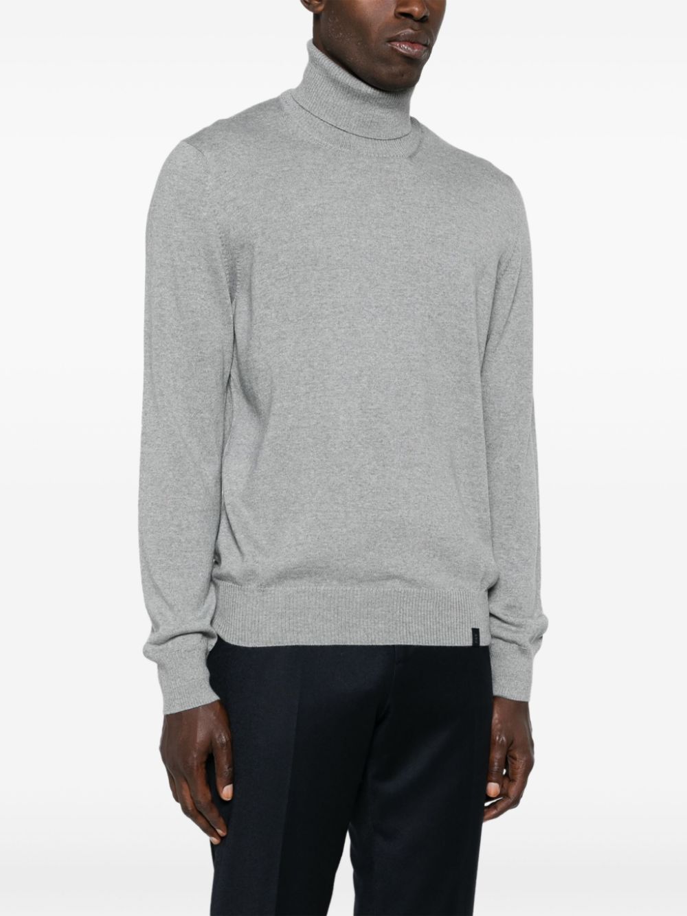 FAY Medium Grey Wool Roll Neck Sweater for Men