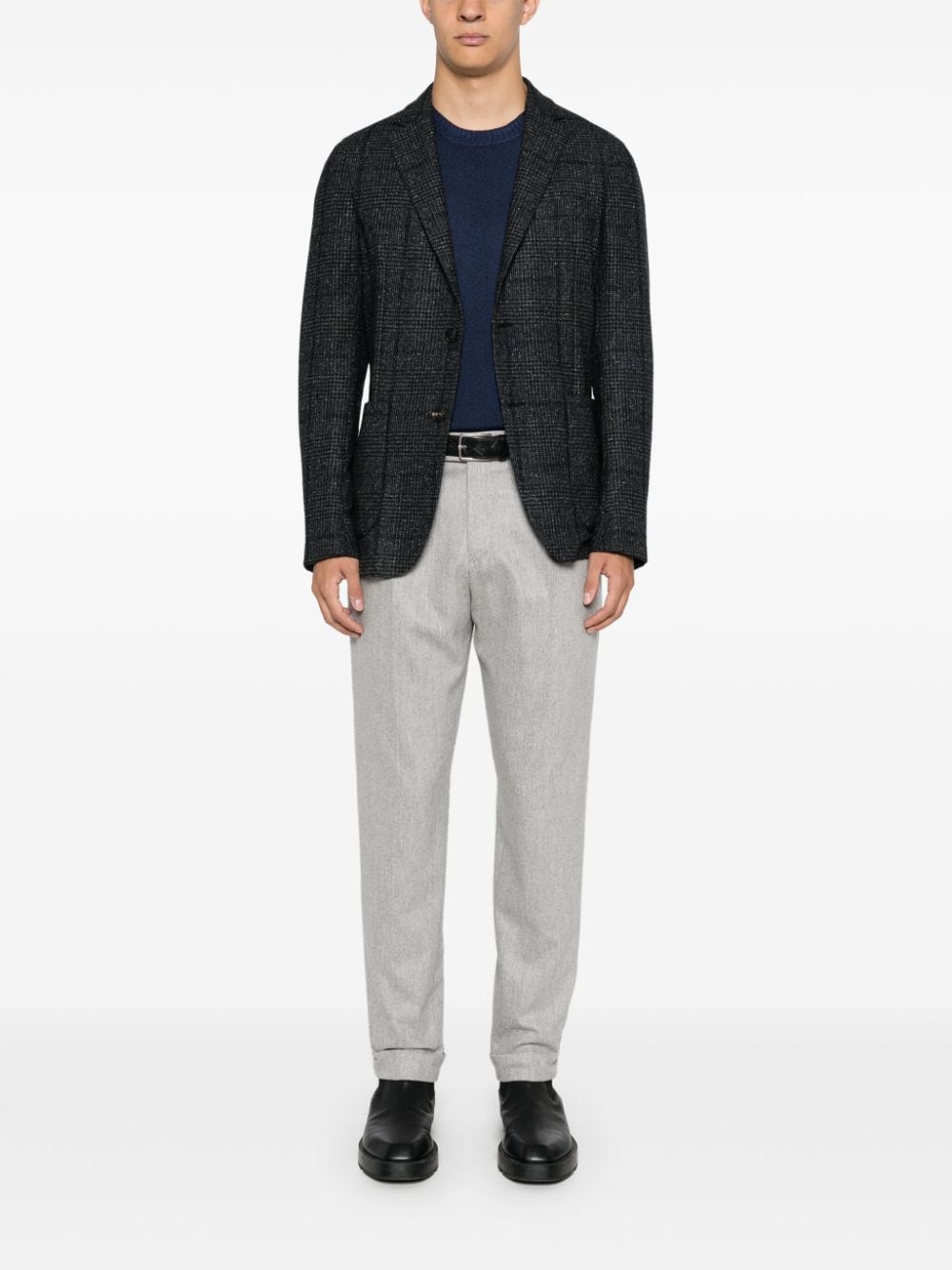 FAY Men's Wool Embroidered Crew Neck Sweater