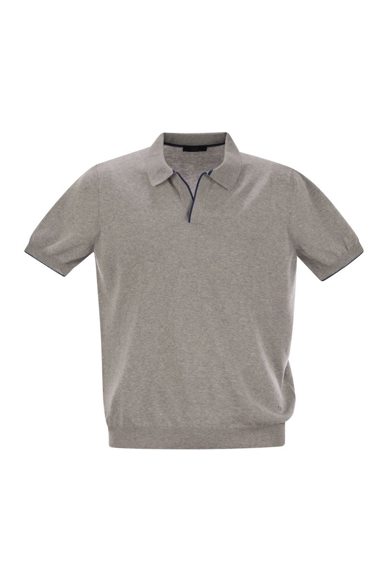 FAY Buttonless Cotton Polo Shirt