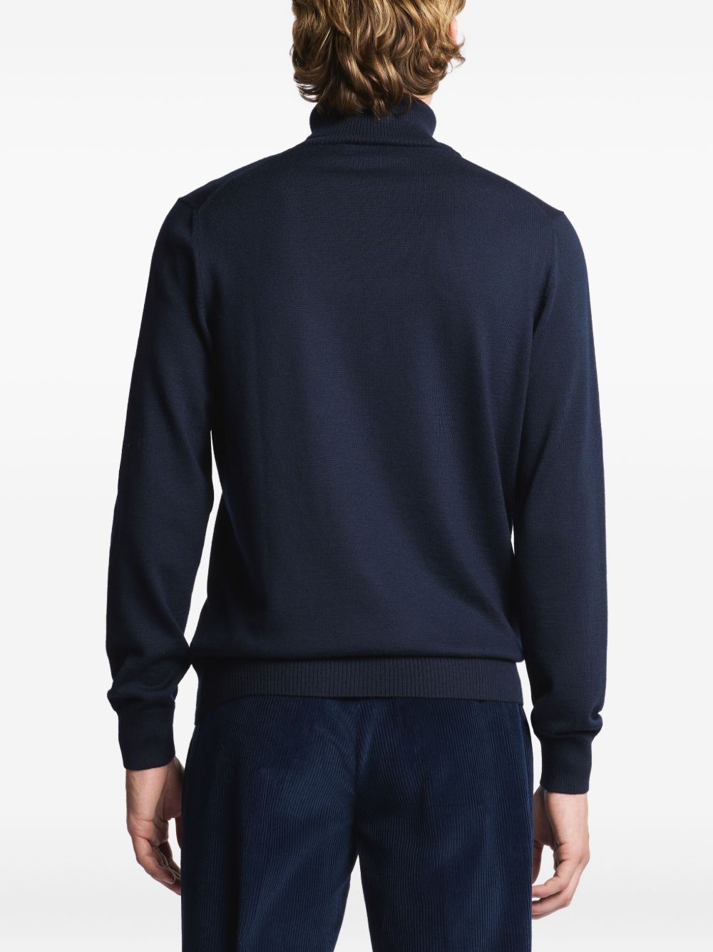 FAY Men's Virgin Wool Roll Neck Sweater