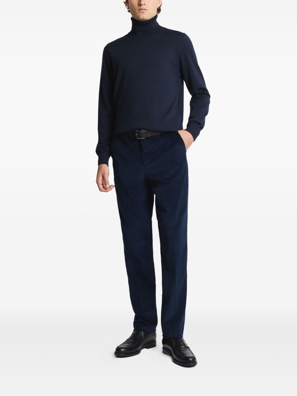 FAY Men's Virgin Wool Roll Neck Sweater