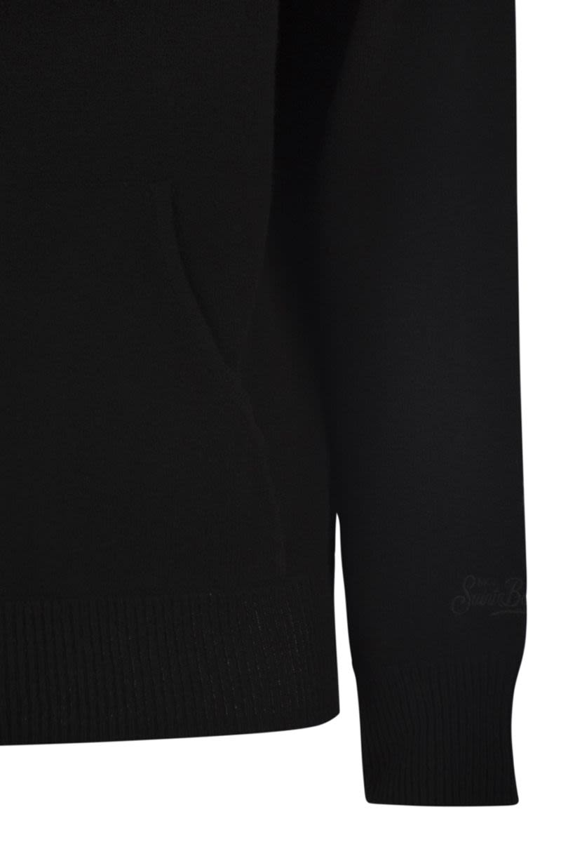 MC2 SAINT BARTH Men's Wool Cardigan with Full Zip and Hood