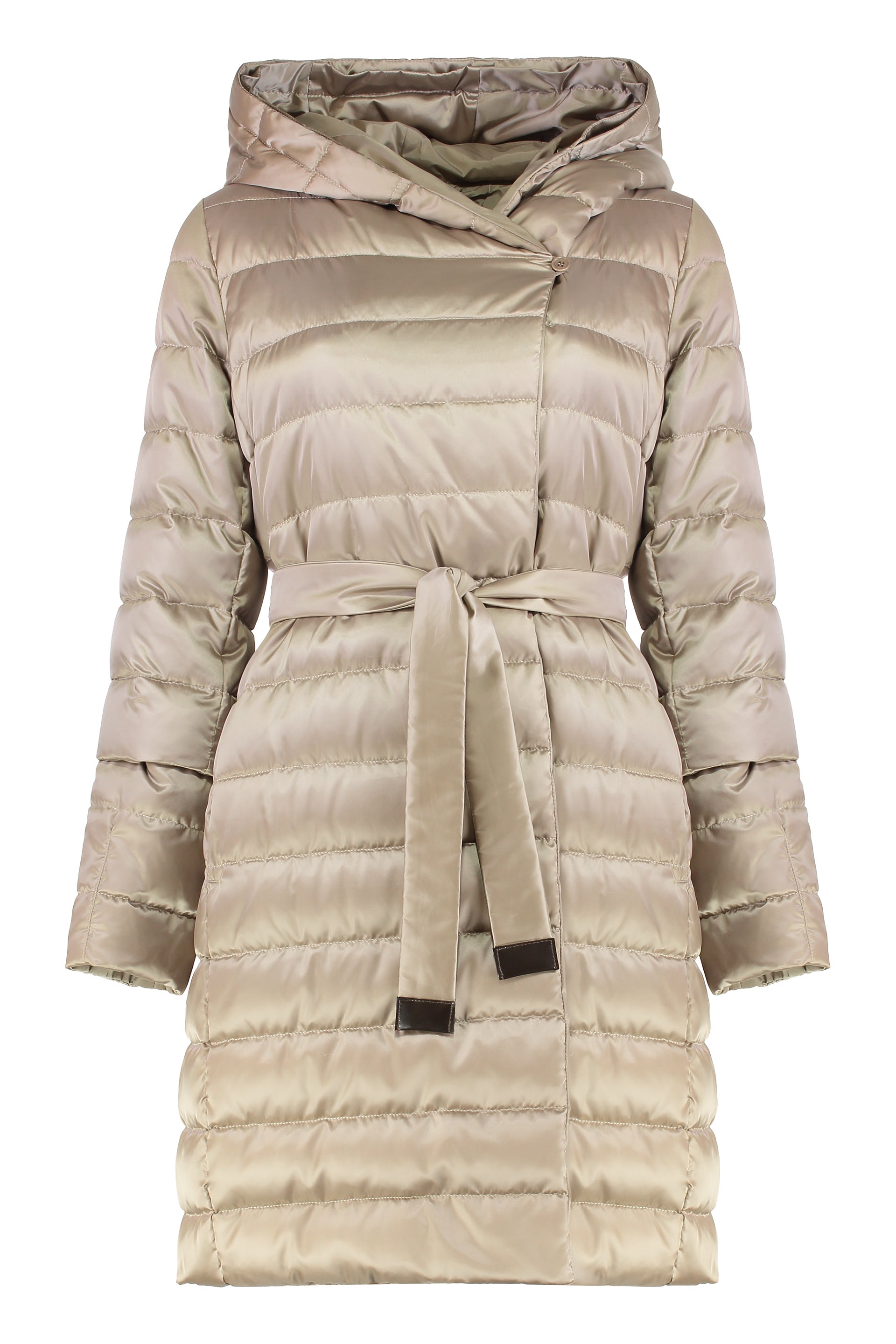 S MAX MARA Reversible Midi Down Jacket with Hood