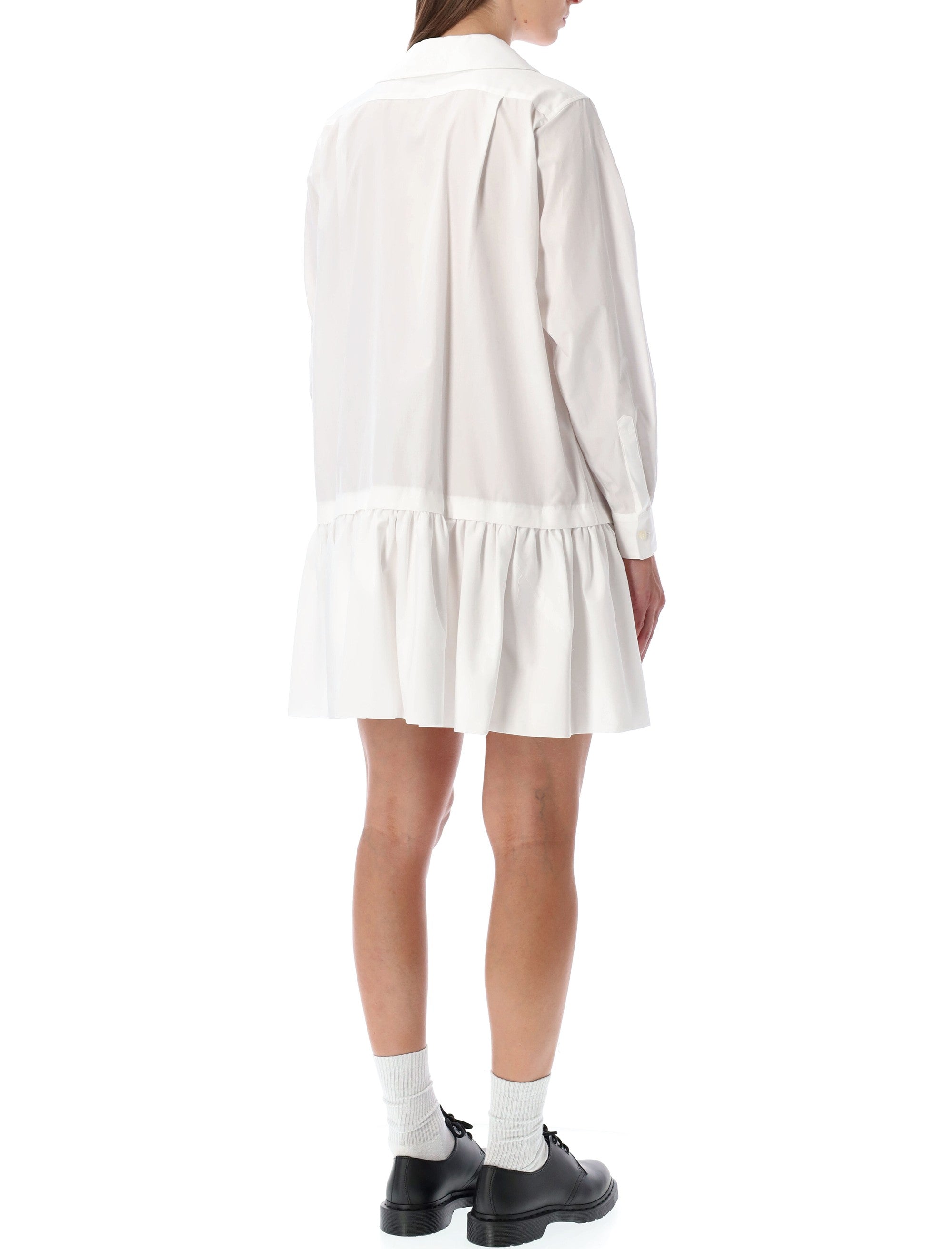 COMME DES GARÇONS Cotton Shirt Dress with Peter Pan Collar - Size S