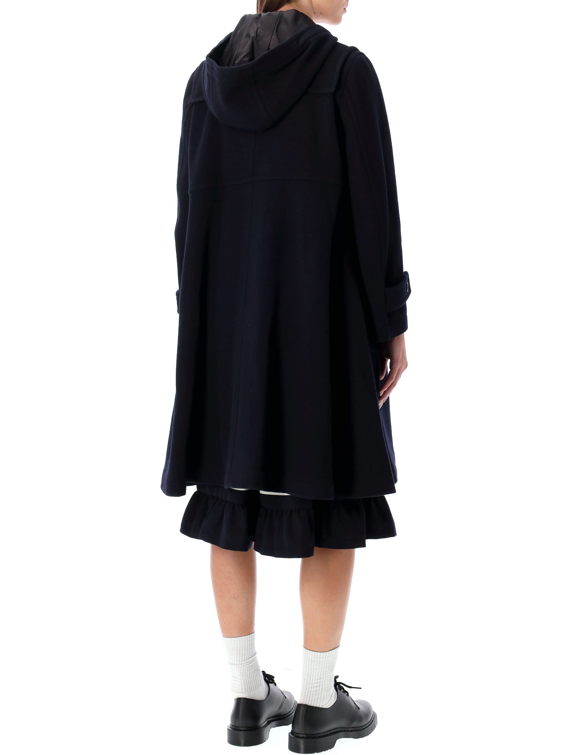 COMME DES GARÇONS Women's Wool Duffle Hooded Jacket - Size S