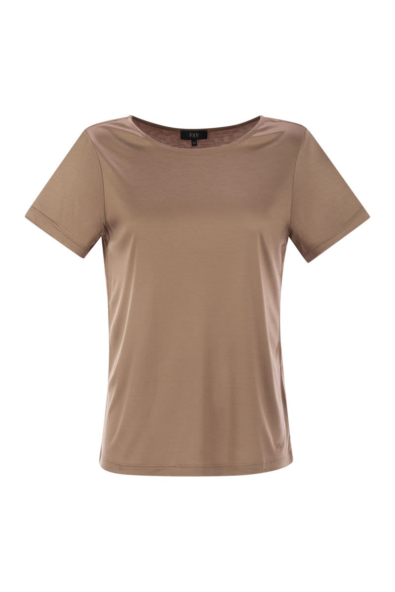FAY Bateau Neck Short-Sleeve T-Shirt