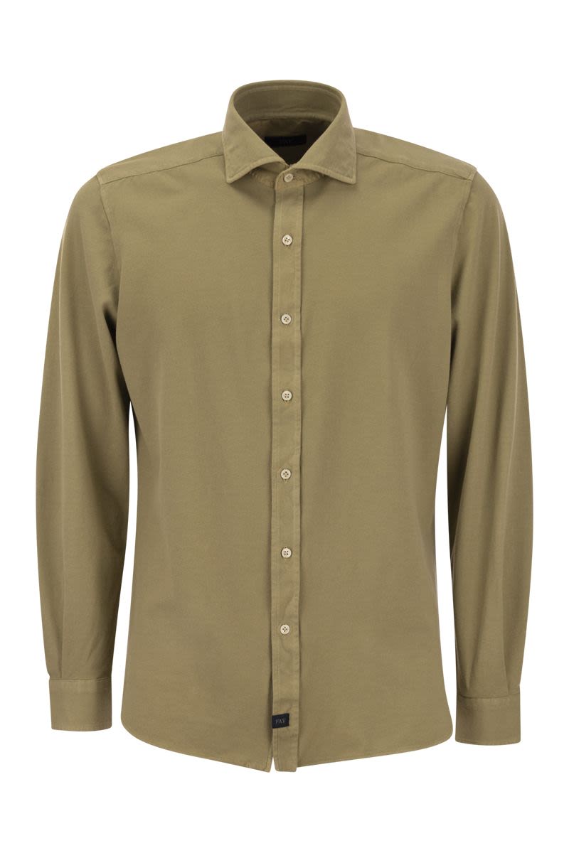 FAY French Collar Cotton Shirt - Regular Fit