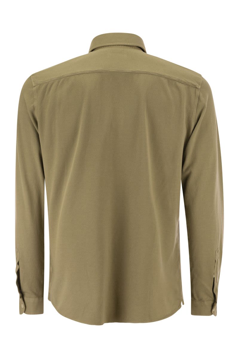 FAY French Collar Cotton Shirt - Regular Fit