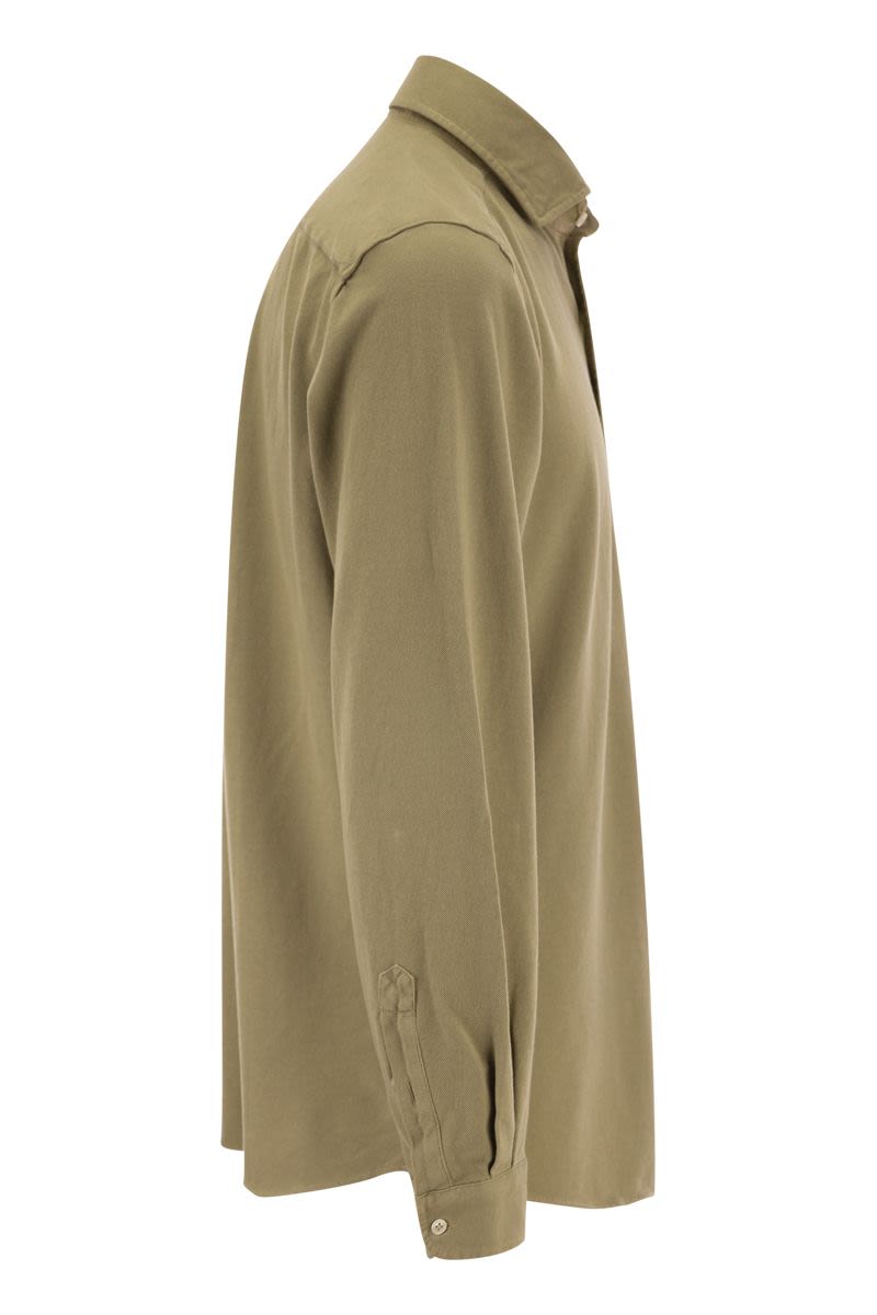 FAY French Collar Cotton Shirt - Regular Fit