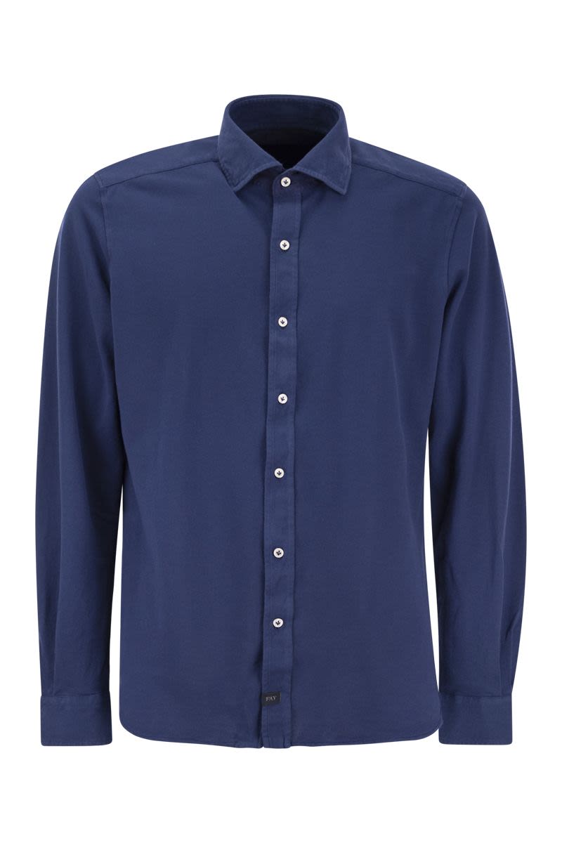 FAY Men's Cotton French Collar Shirt