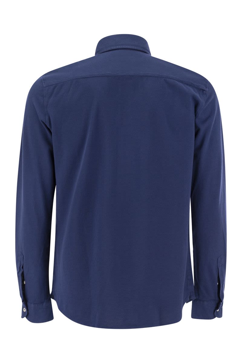 FAY Men's Cotton French Collar Shirt