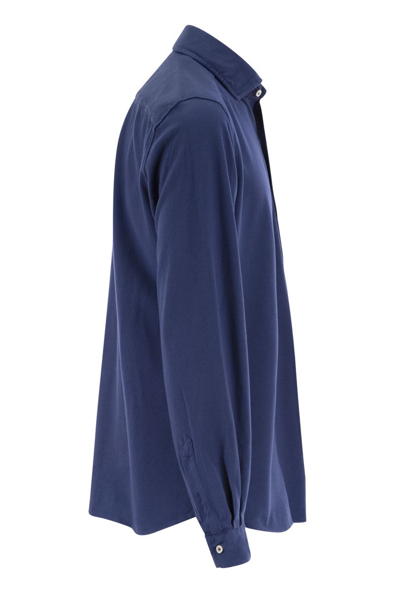 FAY Men's Cotton French Collar Shirt