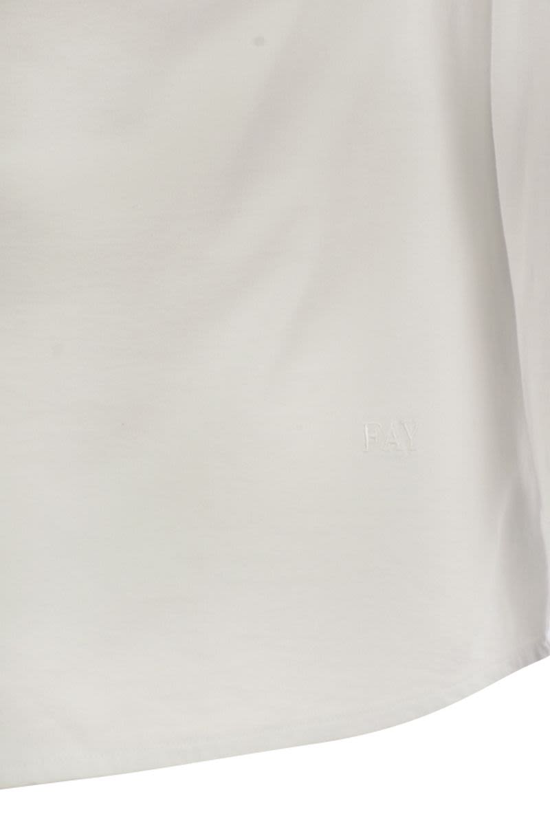 FAY Men's Regular Fit French Collar Cotton T-Shirt