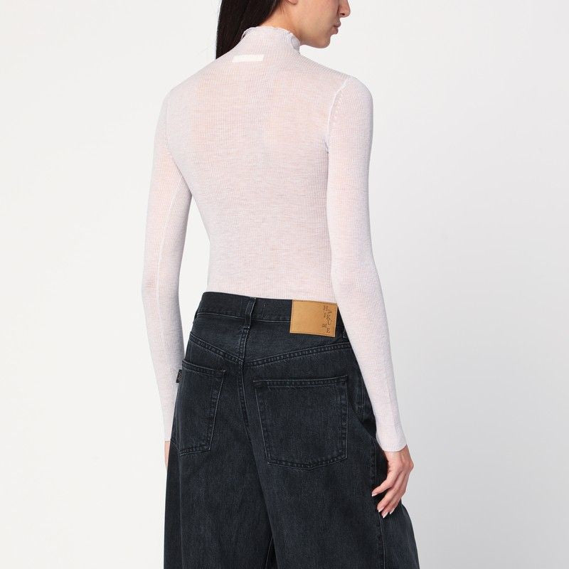 6397 Mini Semi-Sheer Turtleneck Sweater