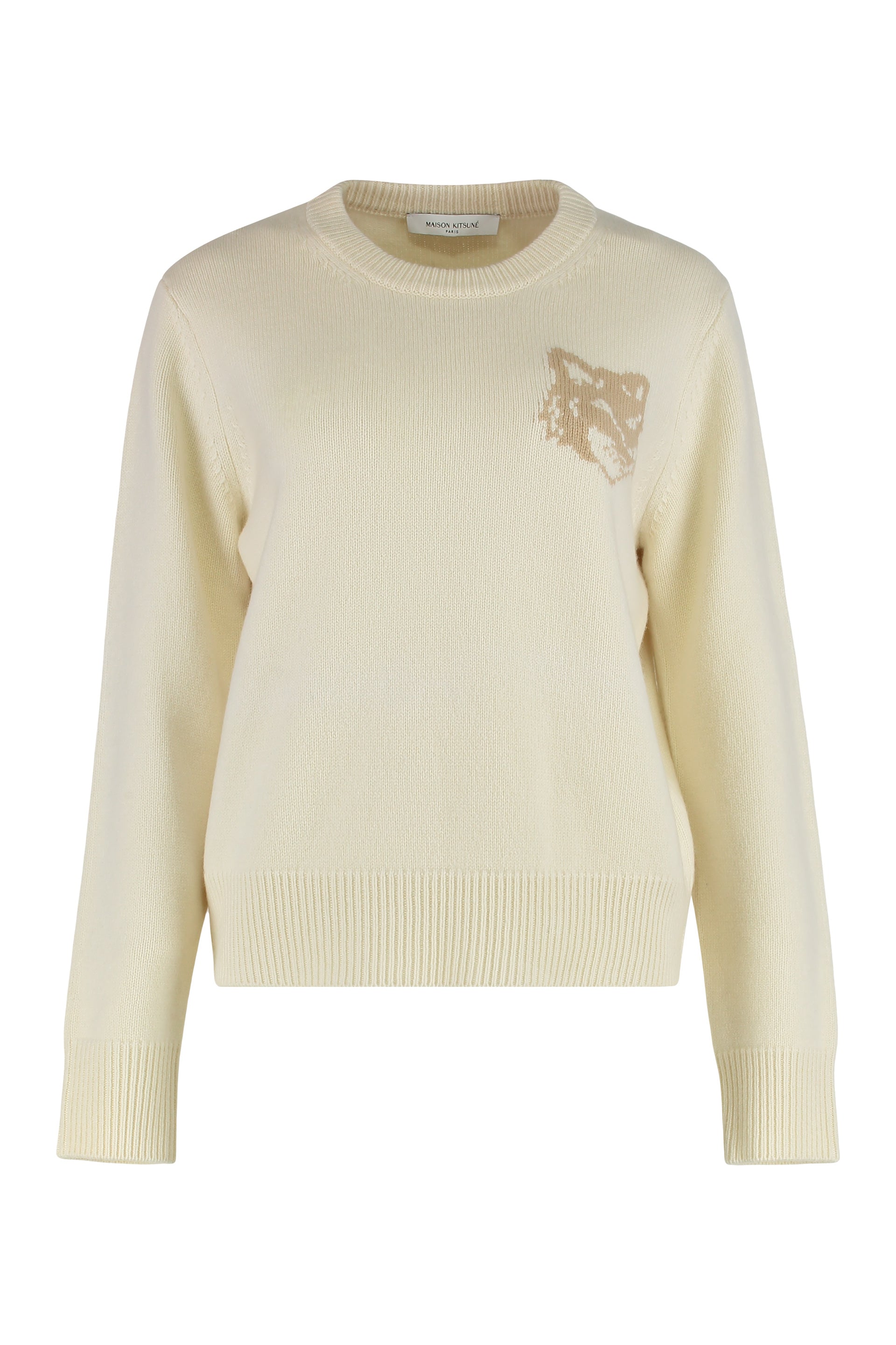 MAISON KITSUNÉ Women's Fox Head Wool Crewneck Jumper