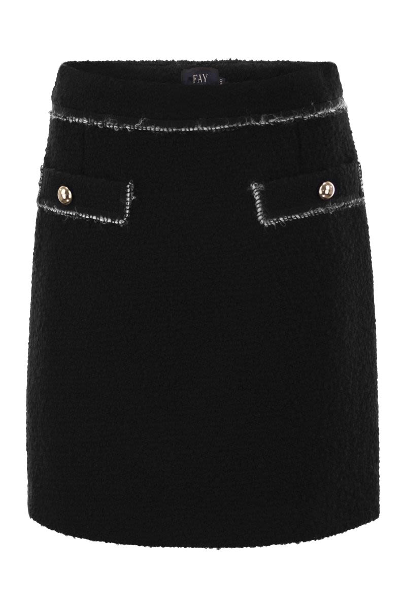 FAY Mini Wool Short Skirt