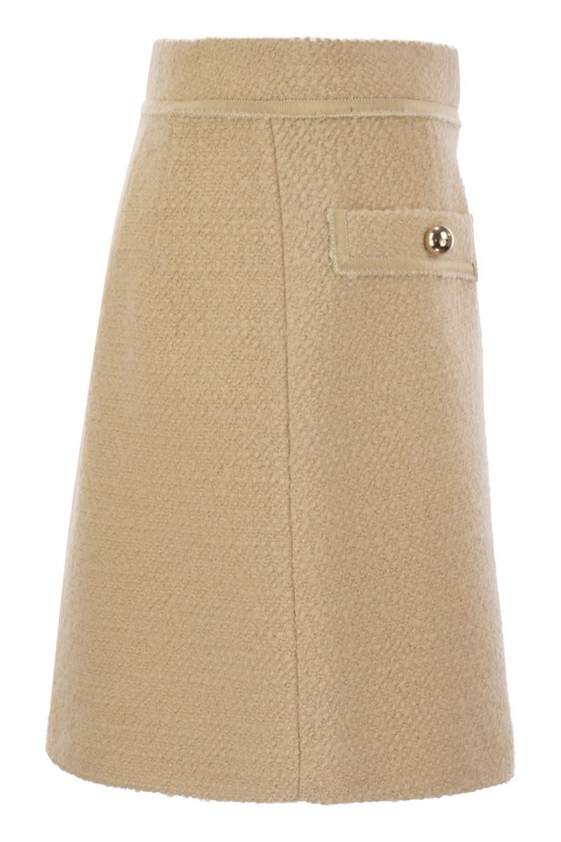 FAY Mini Bouclé Wool Skirt