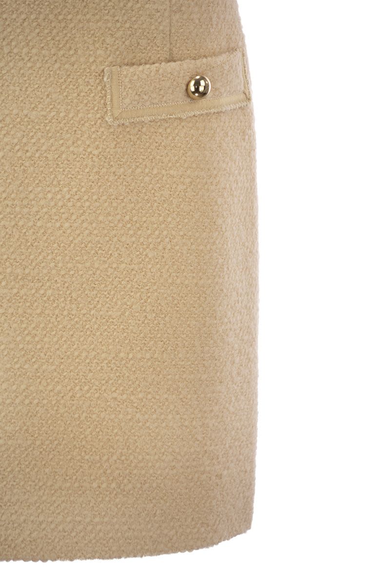 FAY Mini Bouclé Wool Skirt