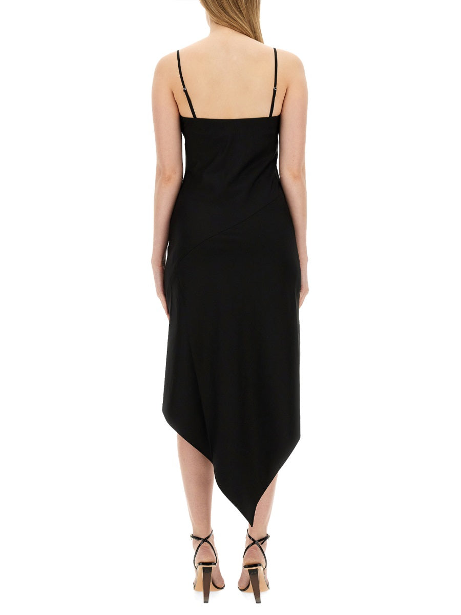 HELMUT LANG Refined Wool Dress with Scarf Hem - Size 4