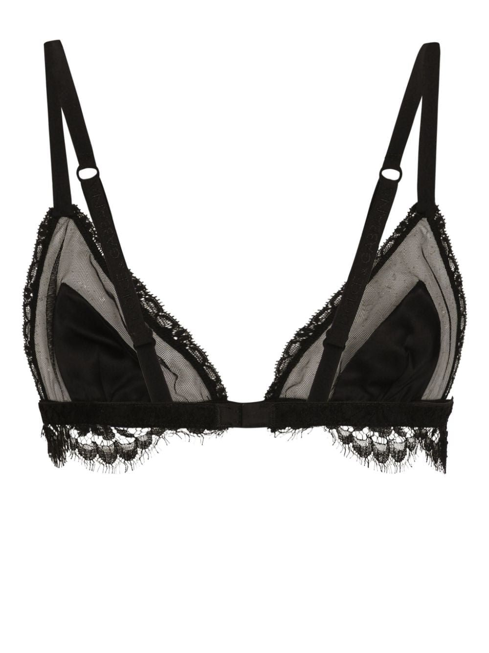 DOLCE & GABBANA Semi-Sheer Lace Detailing Bra - SS24 Collection
