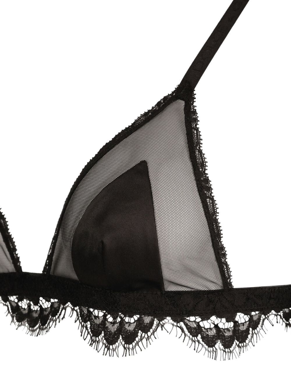 DOLCE & GABBANA Semi-Sheer Lace Detailing Bra - SS24 Collection
