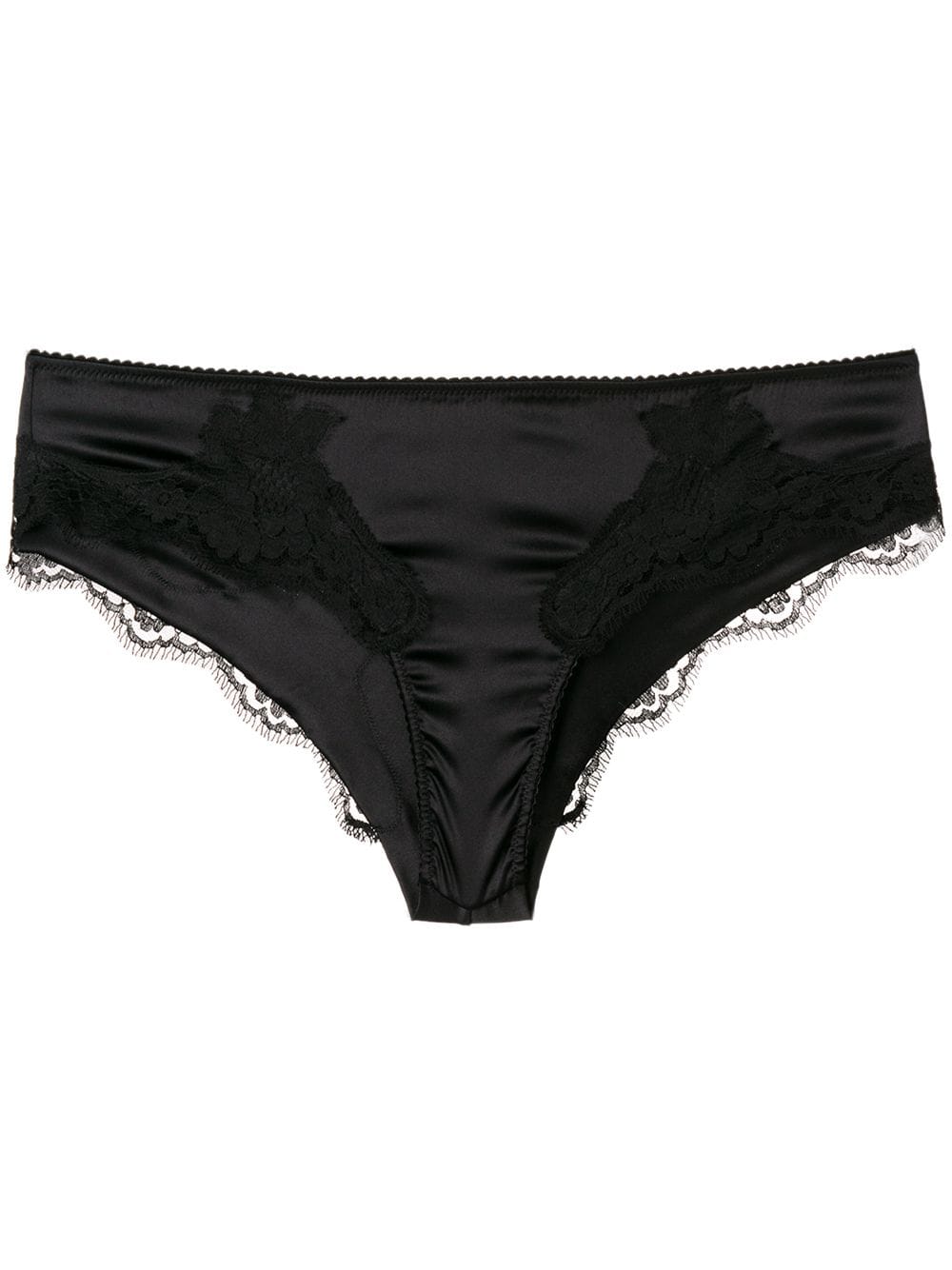 DOLCE & GABBANA Elegant Satin Briefs with Lace Detailing