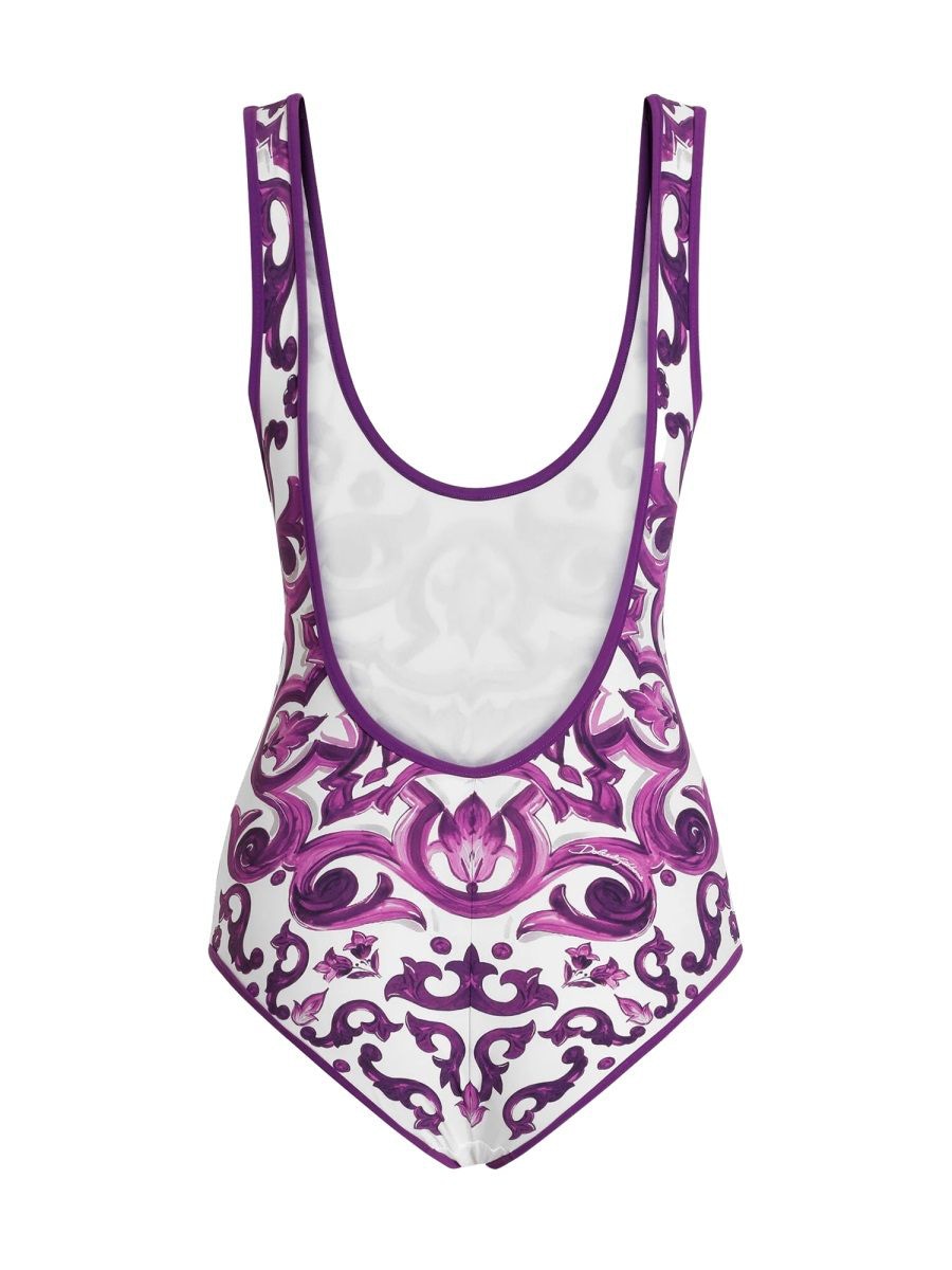 DOLCE & GABBANA Majolica Print One-Piece Swimsuit
