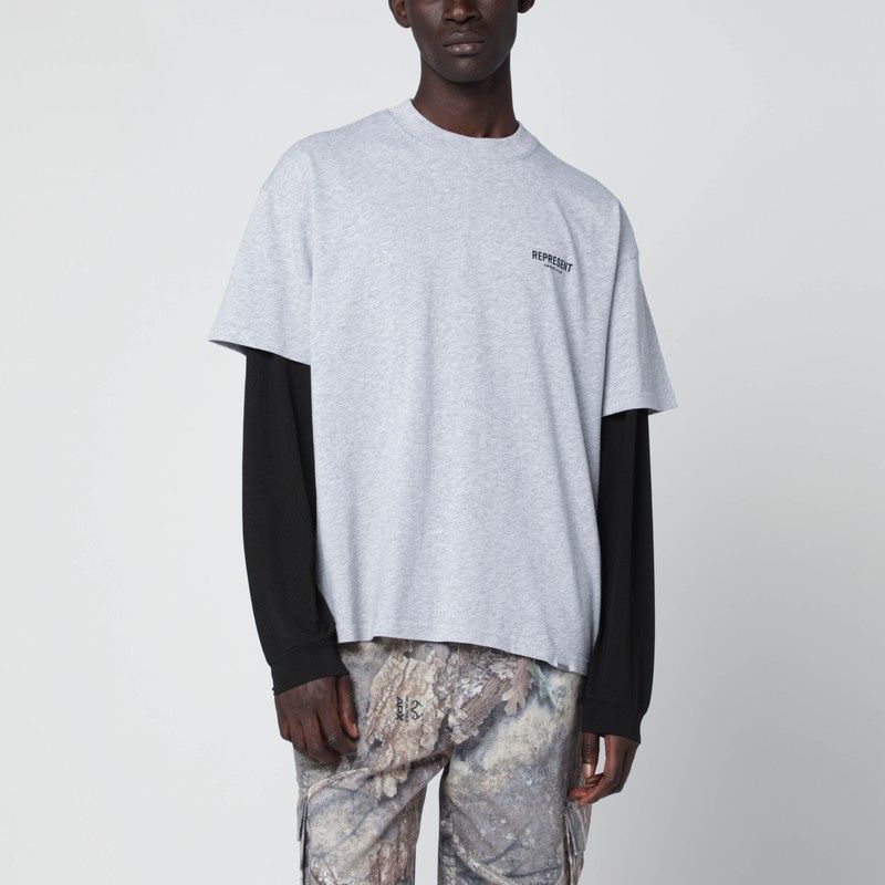 REPRESENT Crew Neck Cotton Logo T-Shirt for Men