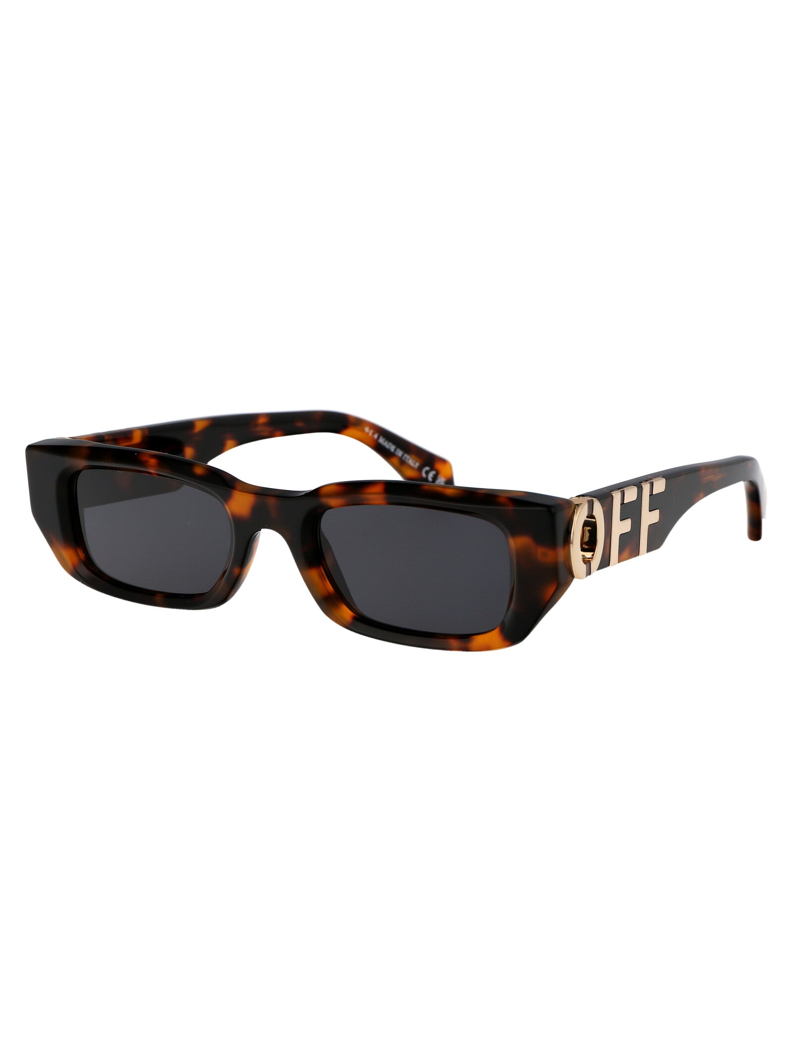 OFF-WHITE Havana Style Acetate Sunglasses - Unisex