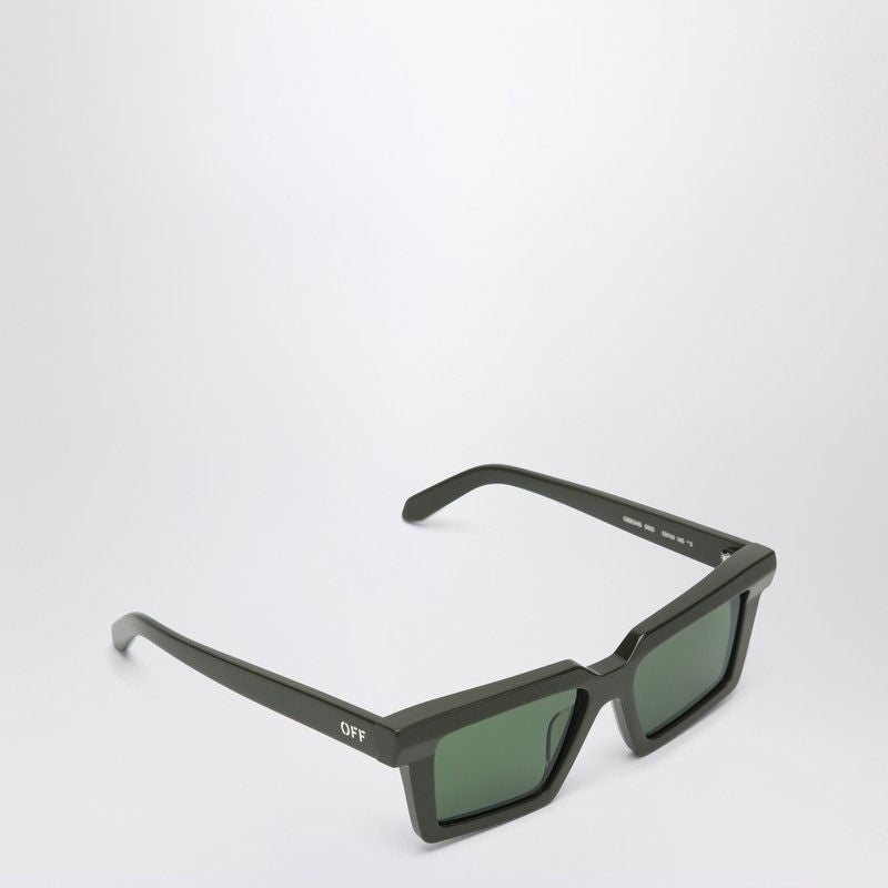 OFF-WHITE Acetate Military Green Sunglasses - Unisex Style