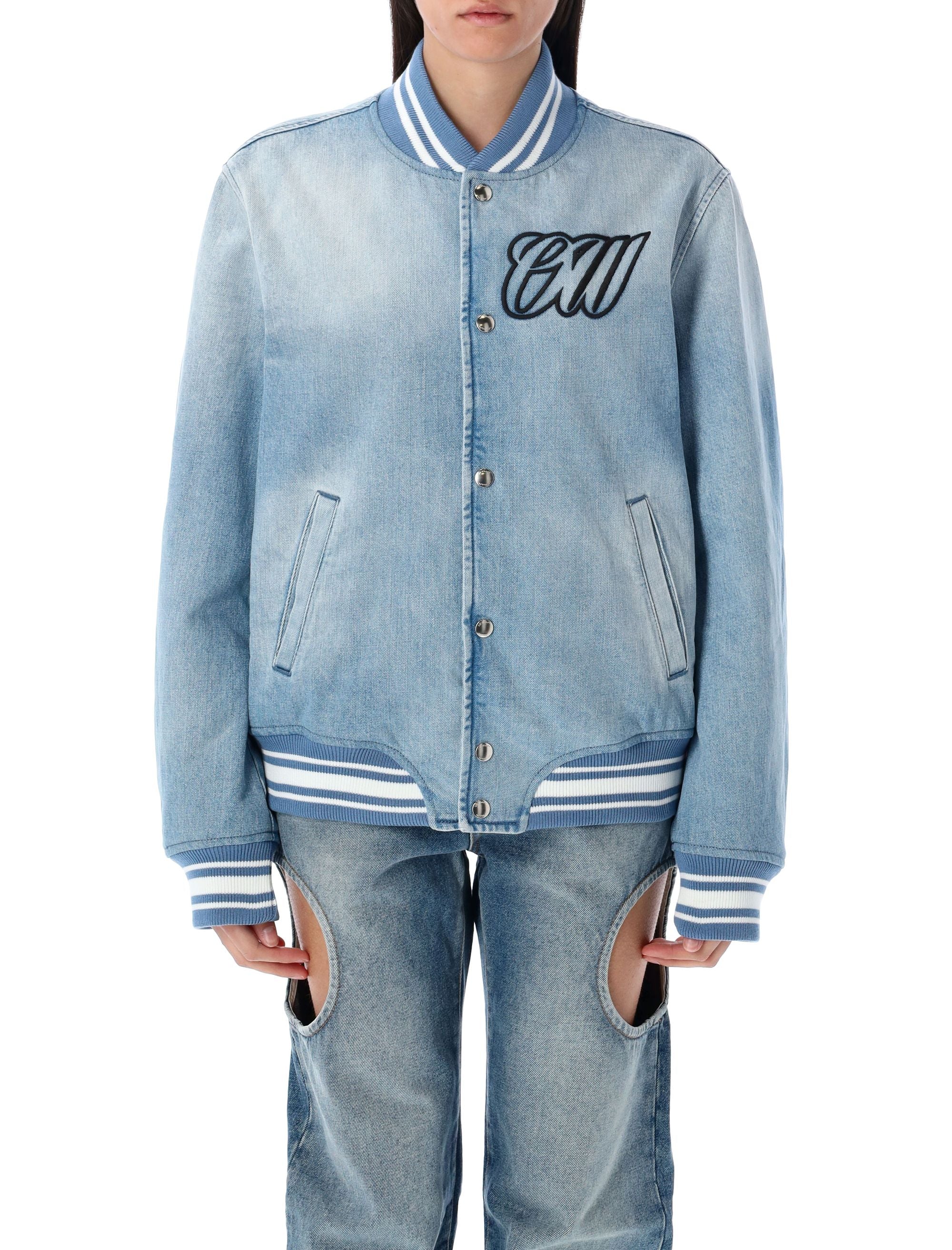OFF-WHITE Denim Varsity Jacket - Size 40