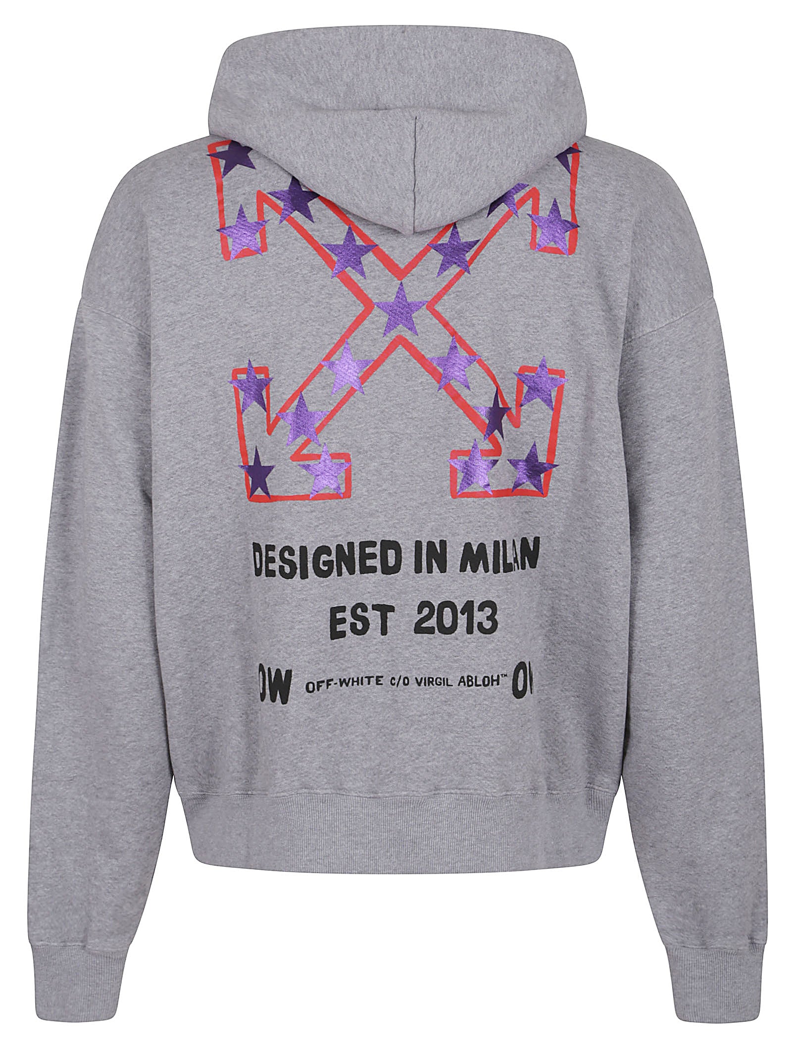 OFF-WHITE Men's Front Zipper Sweatshirt with Arrow Motifs