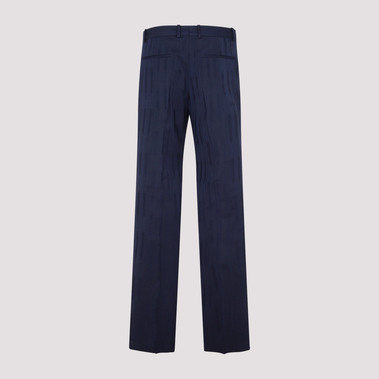 OFF-WHITE Slim Fit Wool Trousers for Men - Regular Waist