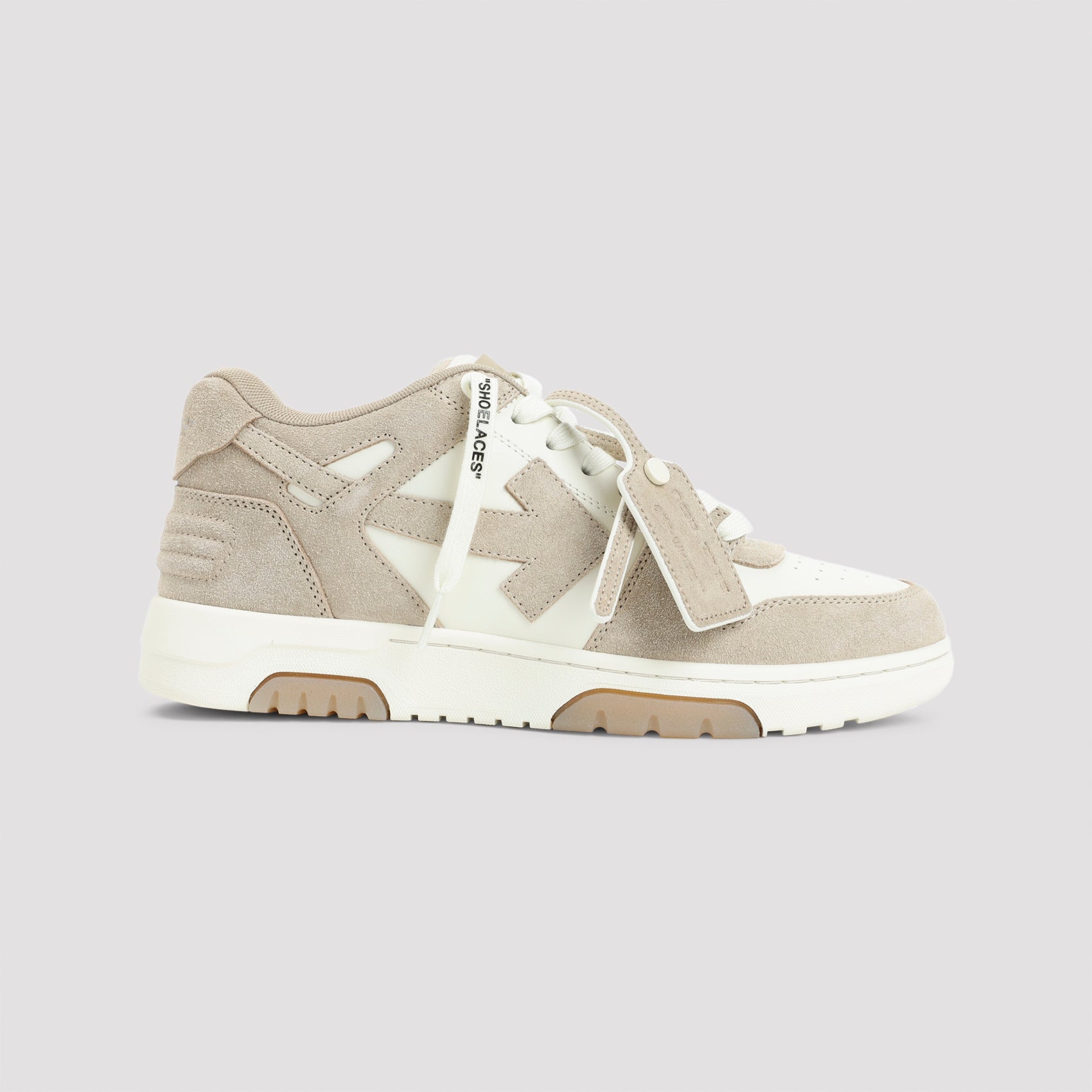 OFF-WHITE Men's Premium Leather Trendy Sneakers