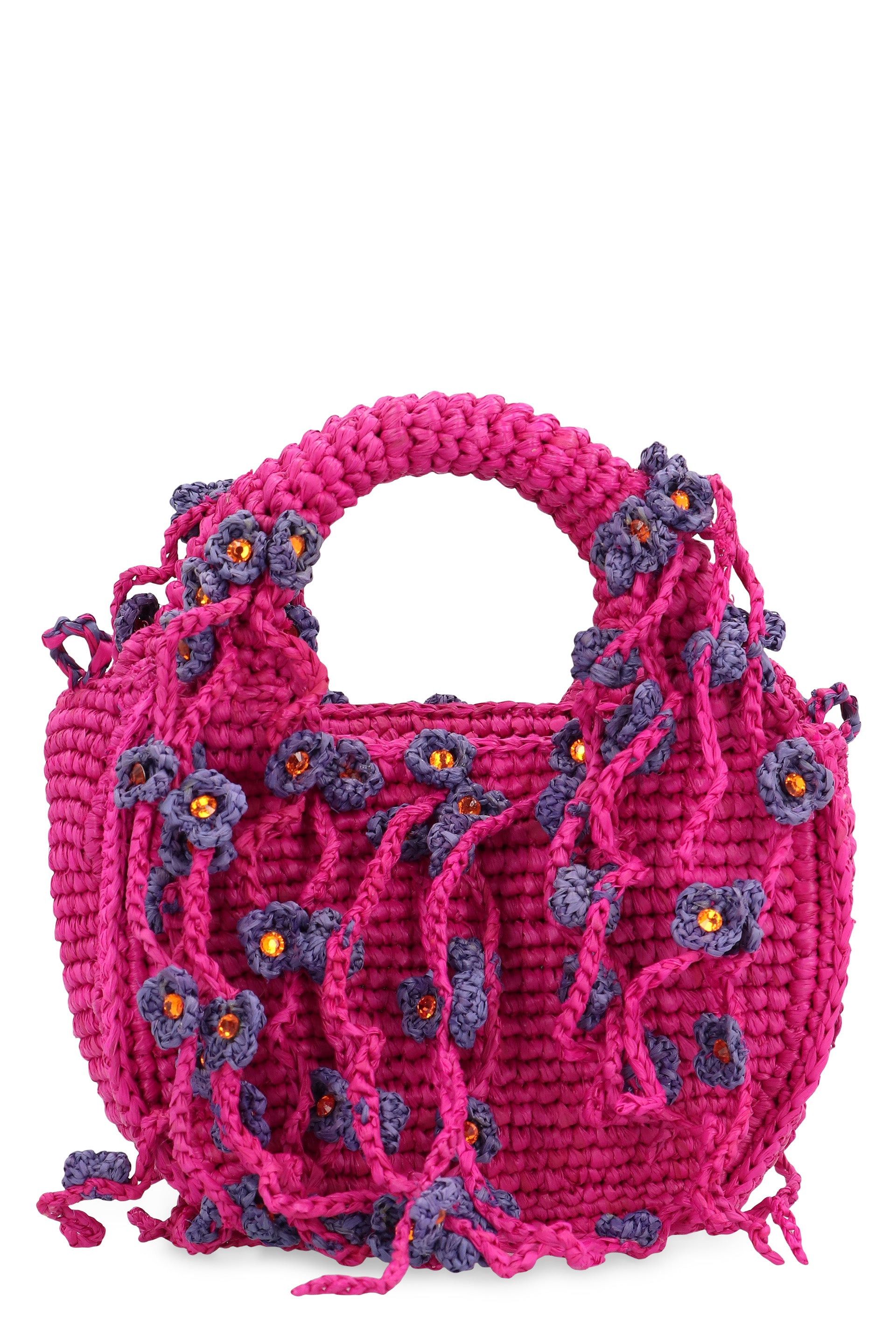 MADE FOR A WOMAN Mini Woven Raffia Handbag with Adjustable Strap